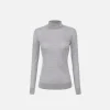 Dolcevita in lana merino con logo jacquard
