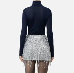 Dolcevita in lana merino con logo jacquard