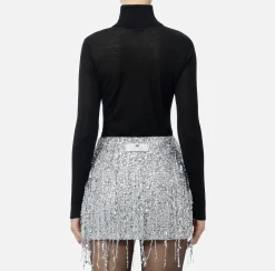 Dolcevita in lana merino con logo jacquard