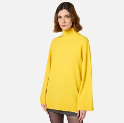 Dolcevita in misto cashmere con logo