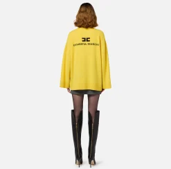 Dolcevita in misto cashmere con logo