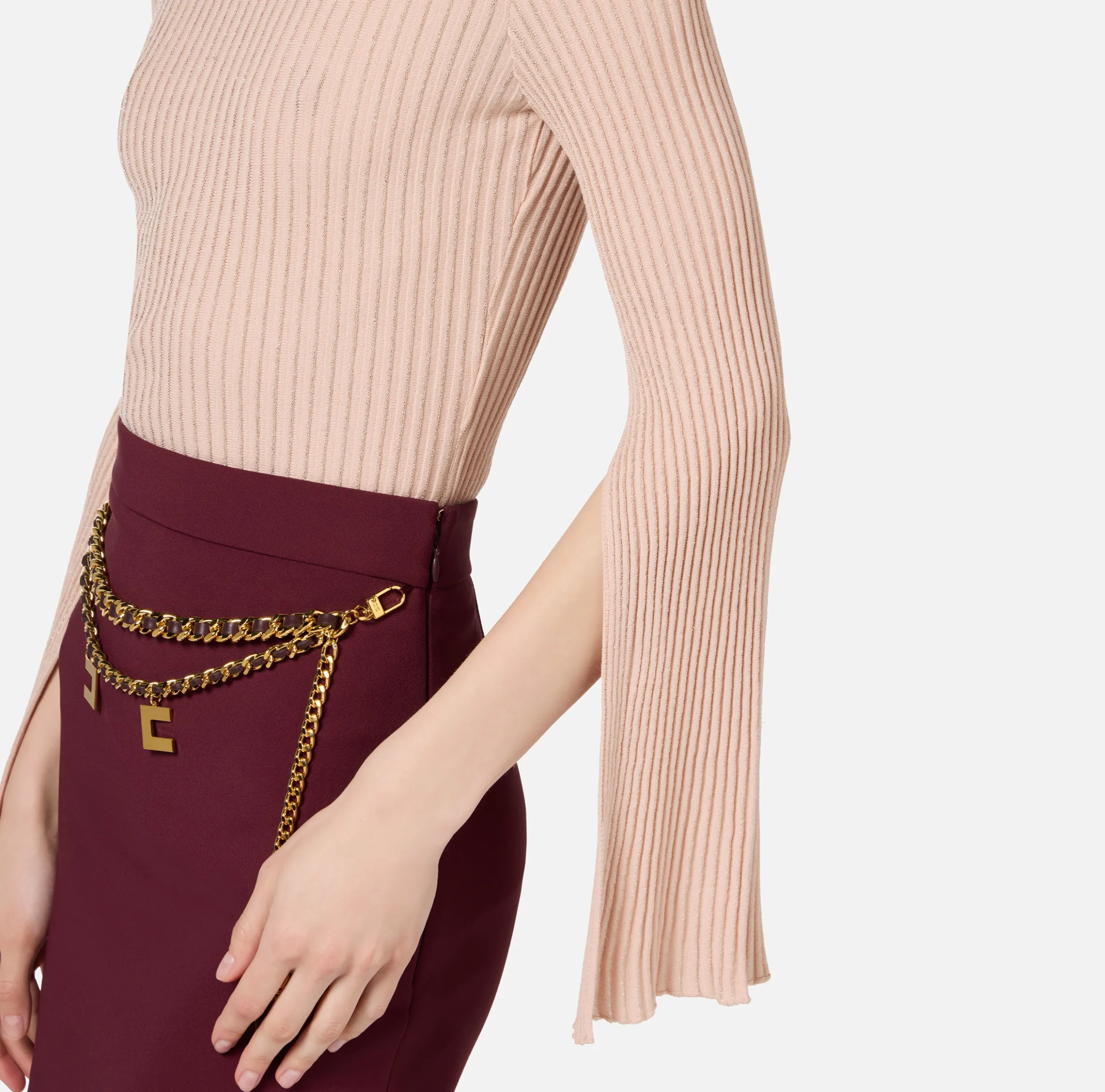 Dolcevita in viscosa e lurex a costine