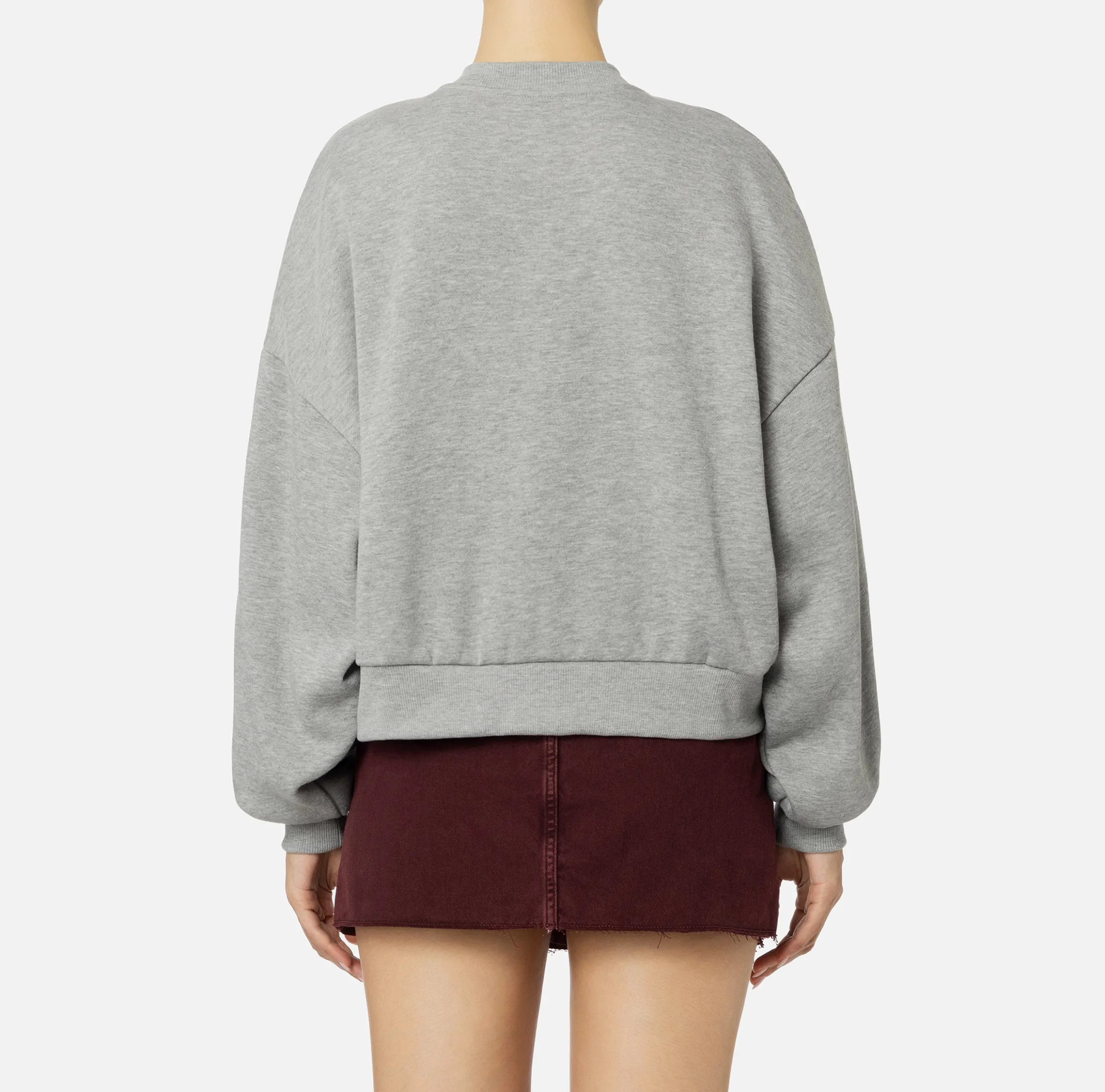 Felpa cropped in cotone con logo college