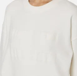 Felpa cropped in viscosa con ricamo logo