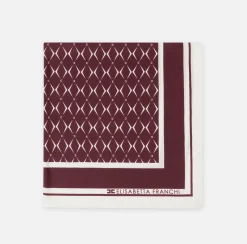 Foulard in seta con pattern rombo e logo
