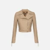 Giacca biker in pelle con zip