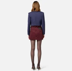 Giacca cropped doppiopetto in fresco di lana