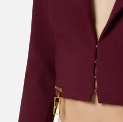 Giacca cropped in crêpe stretch con zip