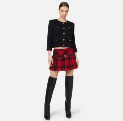 Giacca cropped in tweed con tasche