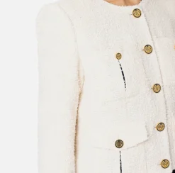 Giacca cropped in tweed con tasche