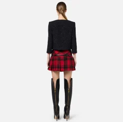 Giacca cropped in tweed con tasche