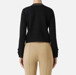 Giacca cropped in viscosa con catena