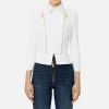 Giacca in crêpe stretch con baschina e zip