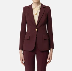 Giacca in crêpe stretch sfiancata