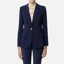 Giacca in crêpe stretch sfiancata