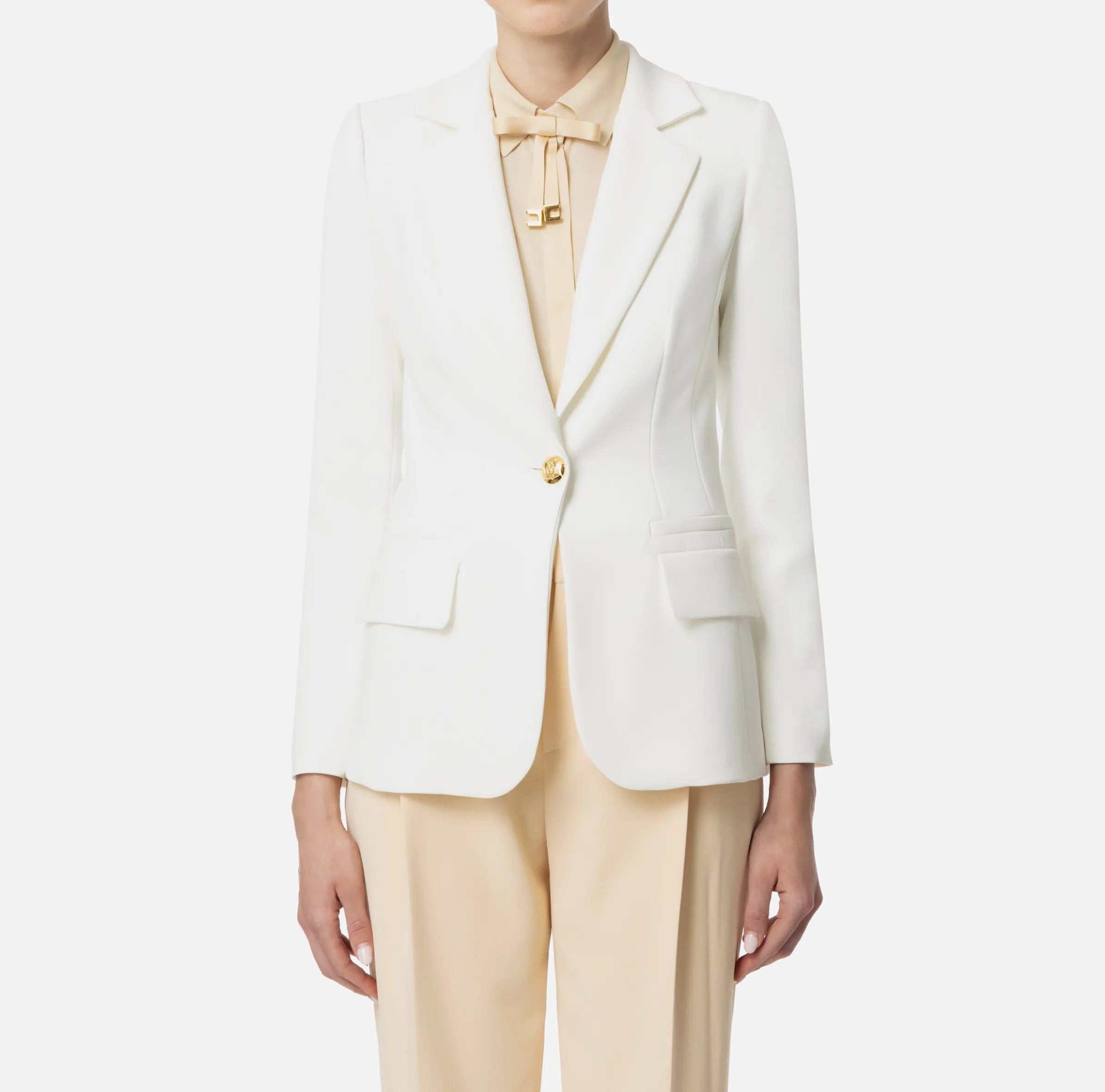 Giacca in crêpe stretch sfiancata