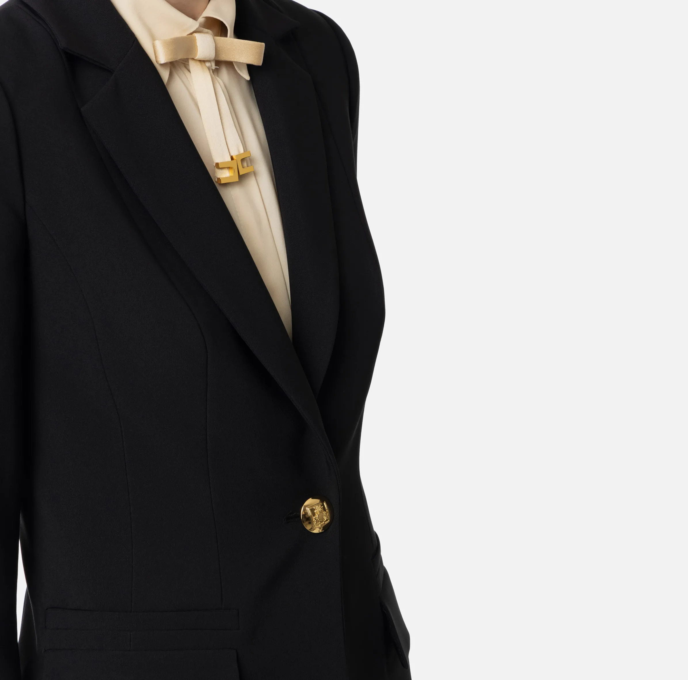 Giacca in crêpe stretch sfiancata