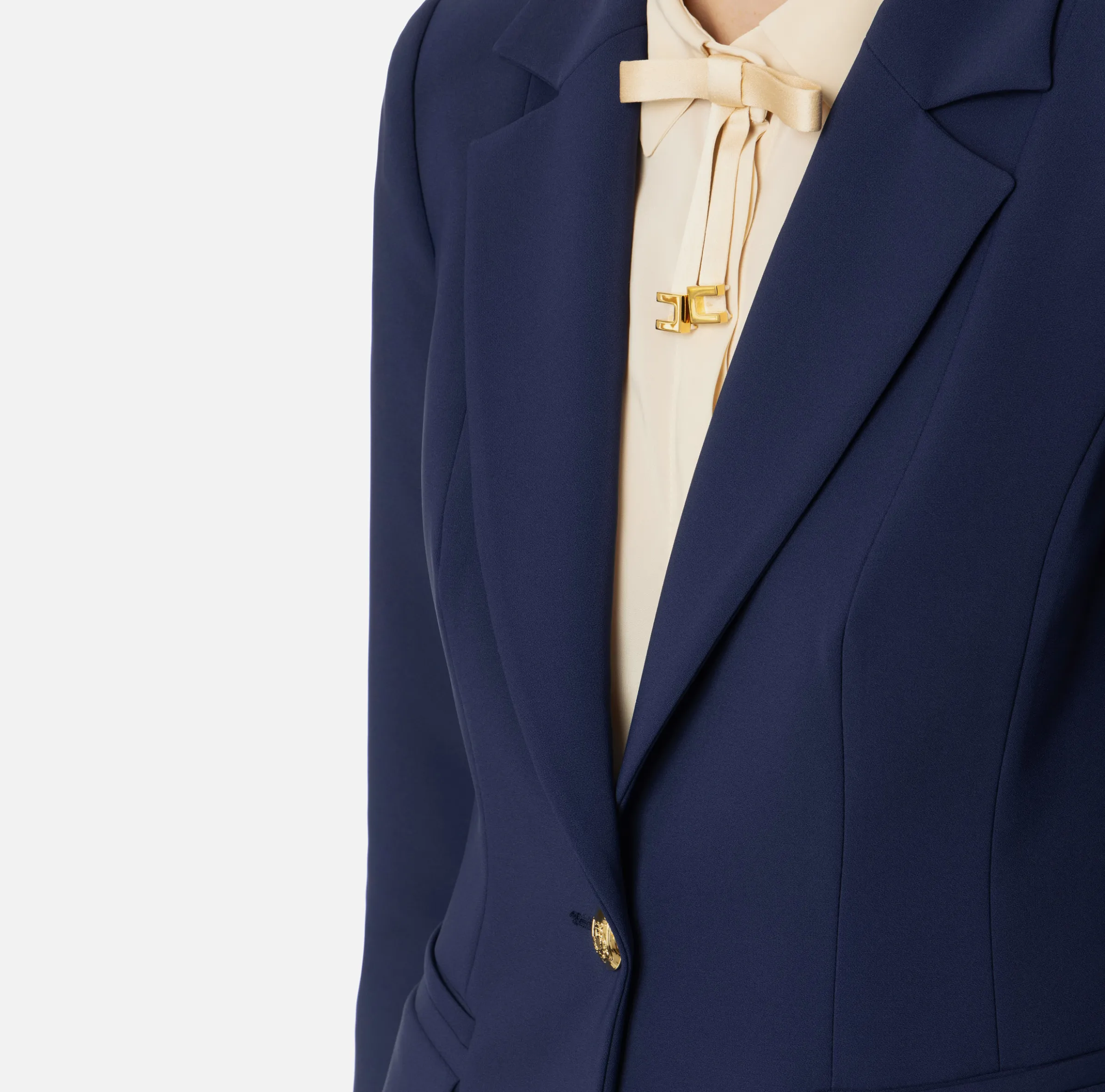 Giacca in crêpe stretch sfiancata