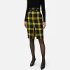 Gonna midi in lana tartan con cintura