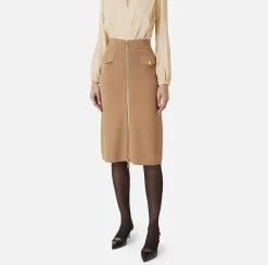 Gonna midi in viscosa con zip