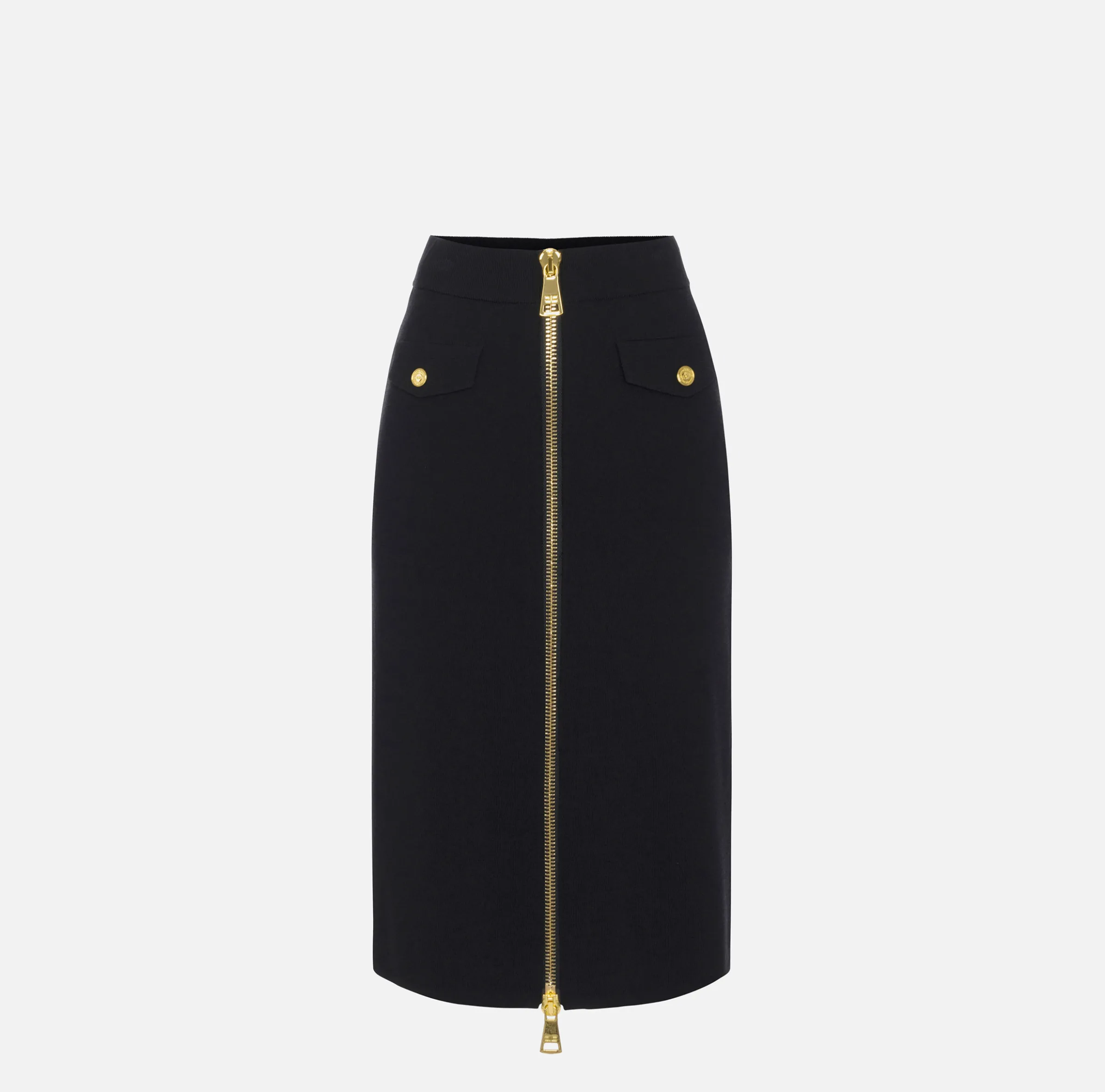 Gonna midi in viscosa con zip