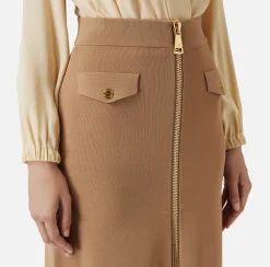 Gonna midi in viscosa con zip