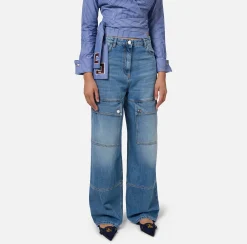 Jeans cargo in cotone