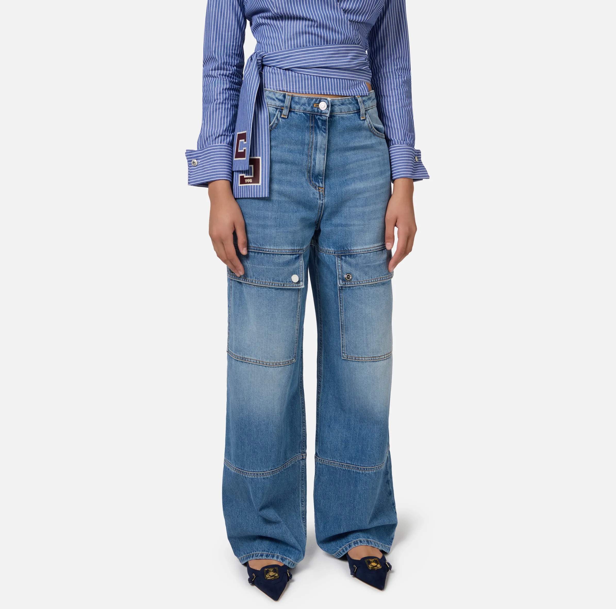 Jeans cargo in cotone