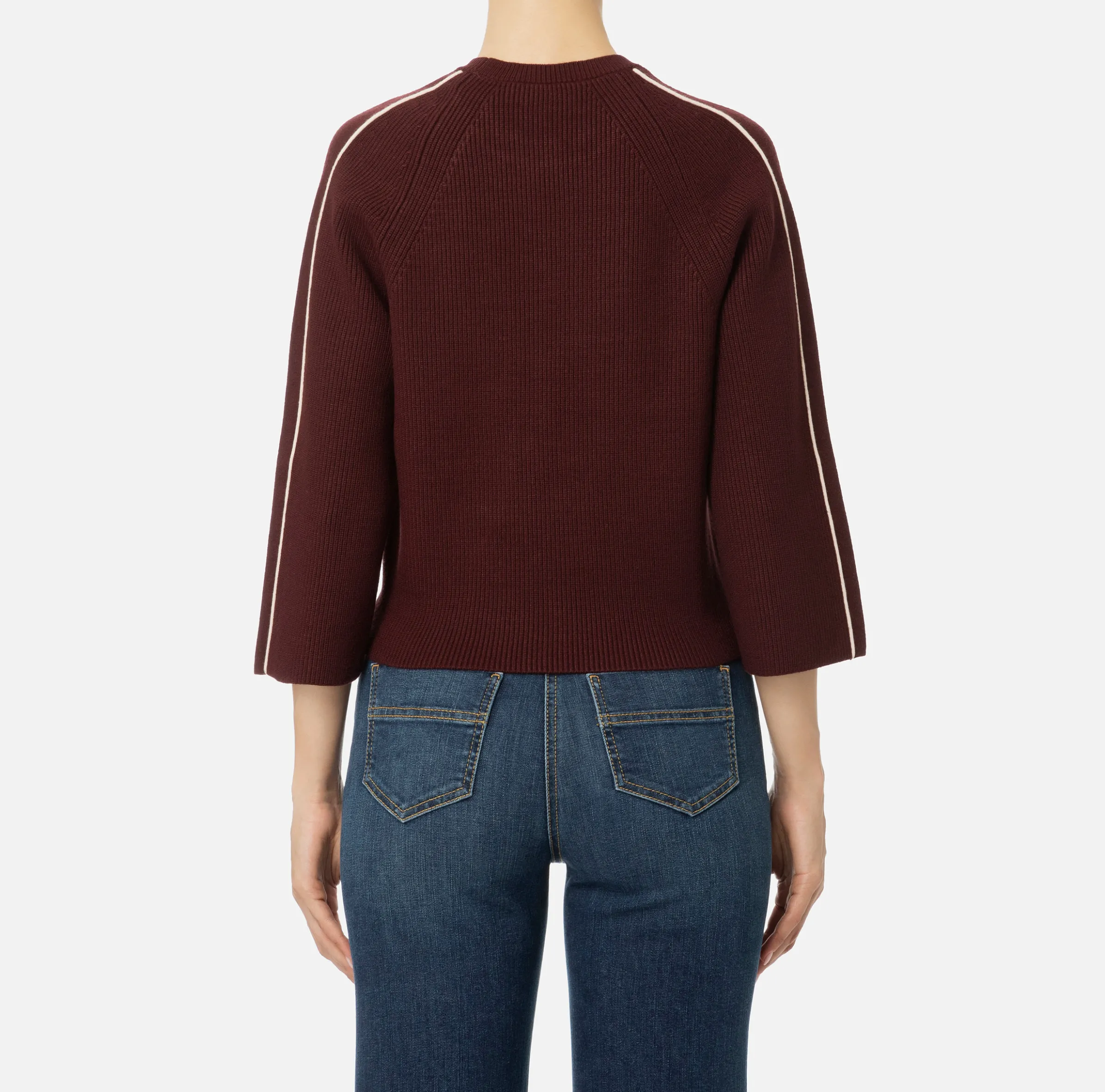 Maglia cropped in viscosa con patch logo