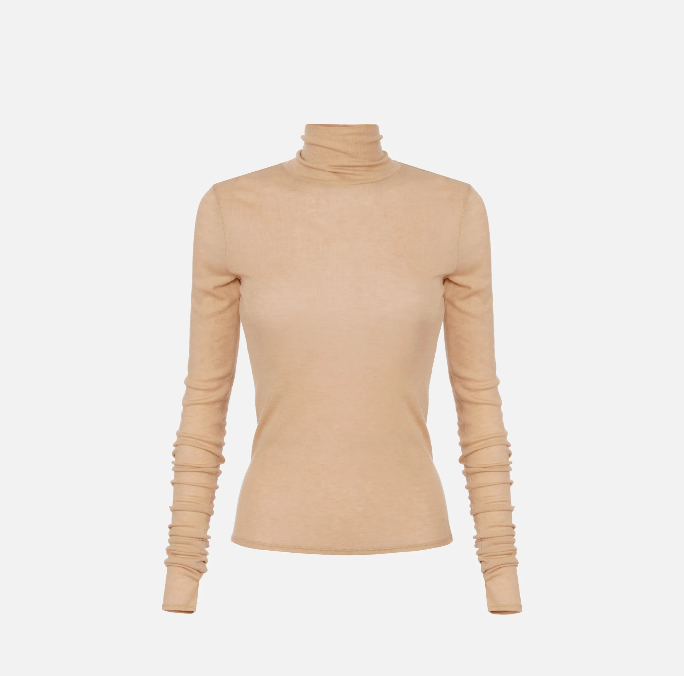 Maglia dolcevita in jersey e lana con logo