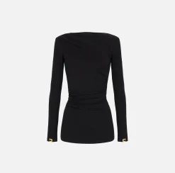 Maglia in jersey con drappeggio