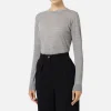Maglia in lana merino con logo jacquard in contrasto