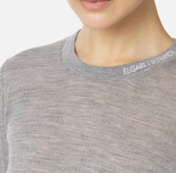 Maglia in lana merino con logo jacquard in contrasto