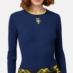 Maglia in viscosa con logo college