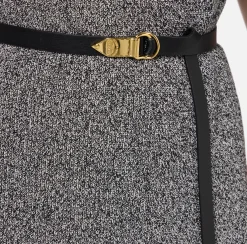 Maglia in viscosa mélange con cintura