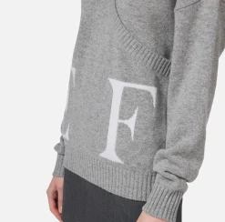 Maglia incrociata in lana con logo