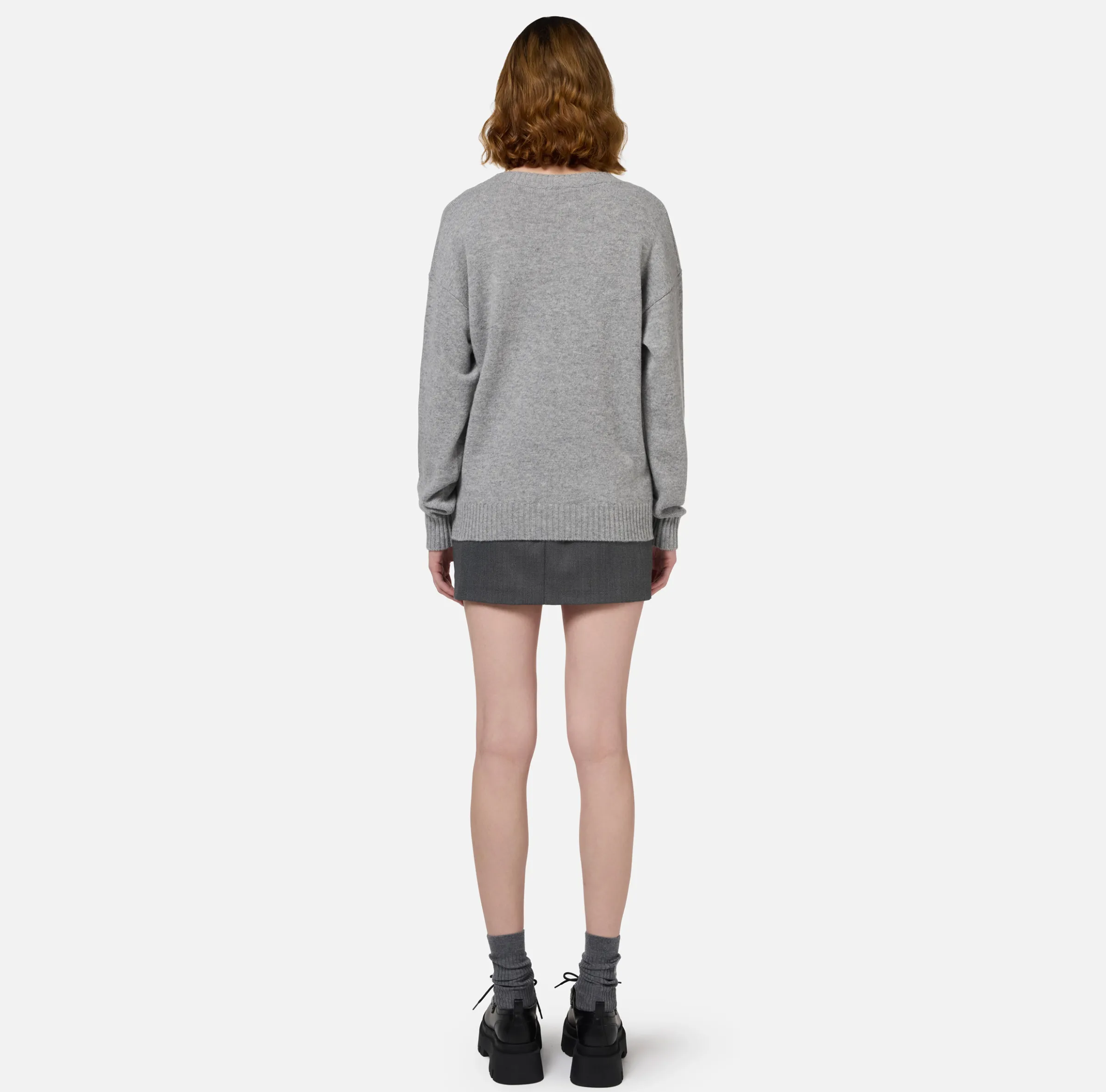 Maglia incrociata in lana con logo