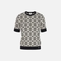 Maglia logo in viscosa jacquard