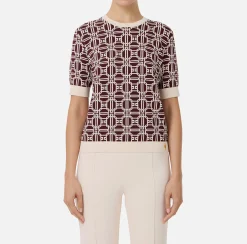 Maglia logo in viscosa jacquard