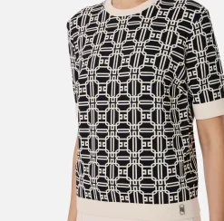 Maglia logo in viscosa jacquard
