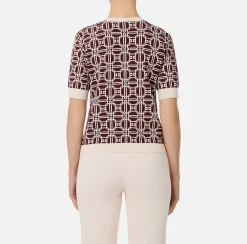 Maglia logo in viscosa jacquard