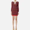 Miniabito a polo in viscosa lurex a righe