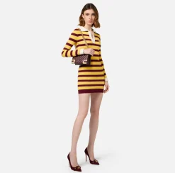 Miniabito a polo in viscosa lurex a righe