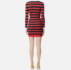 Miniabito a polo in viscosa lurex a righe