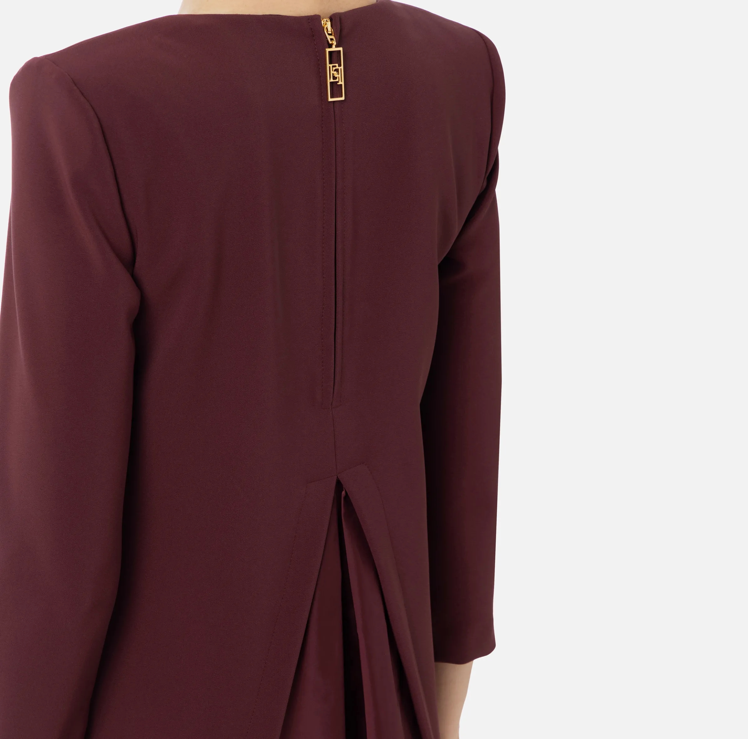 Miniabito boxy in crêpe con inserto in vela