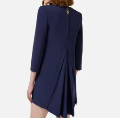 Miniabito boxy in crêpe con inserto in vela