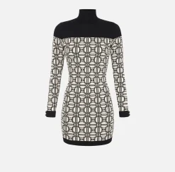 Miniabito dolcevita logo jacquard