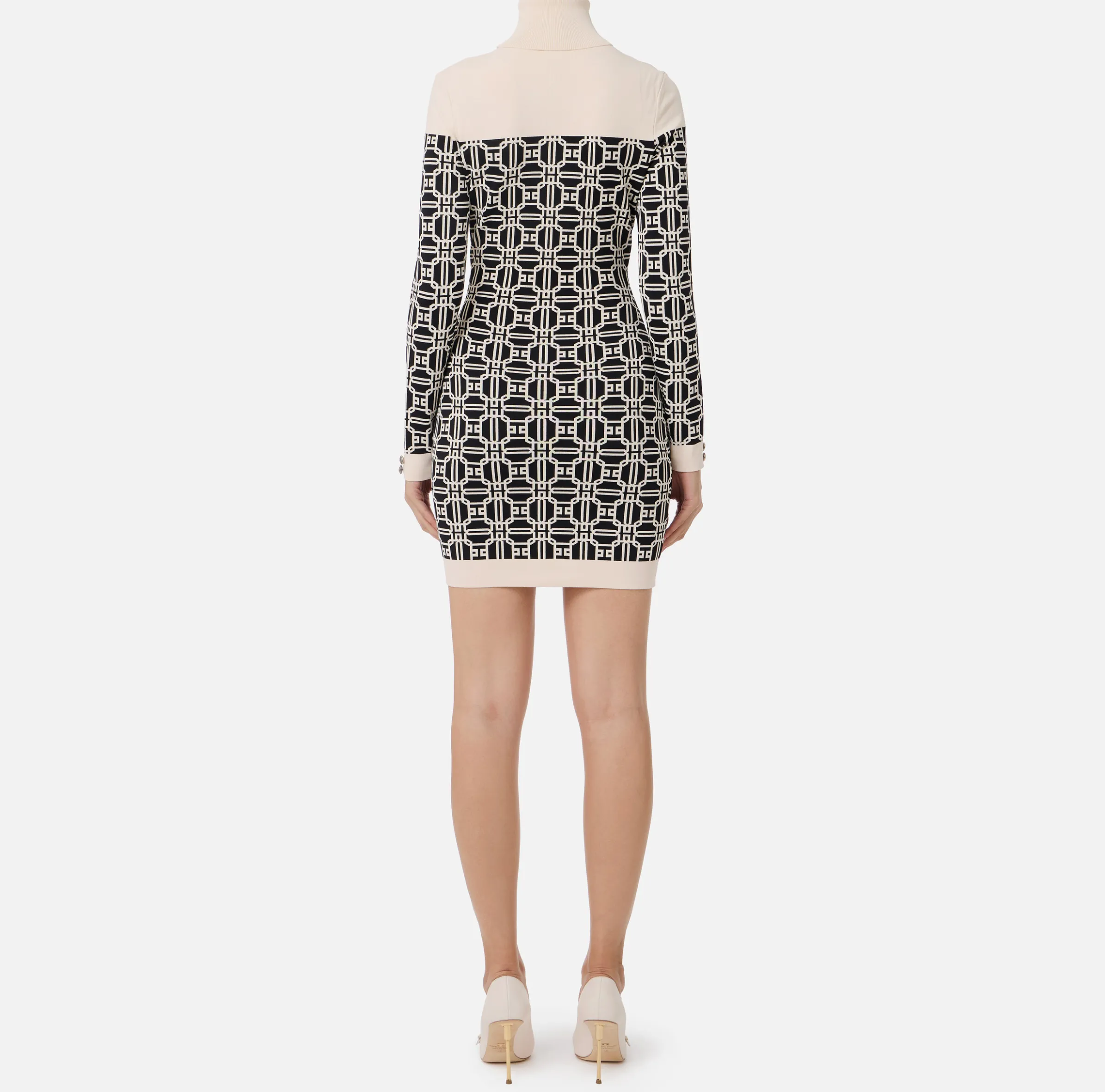 Miniabito dolcevita logo jacquard