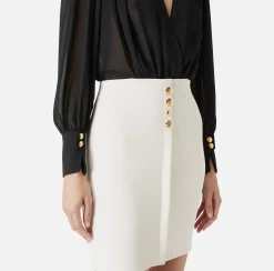 Miniabito in crêpe con blusa in georgette