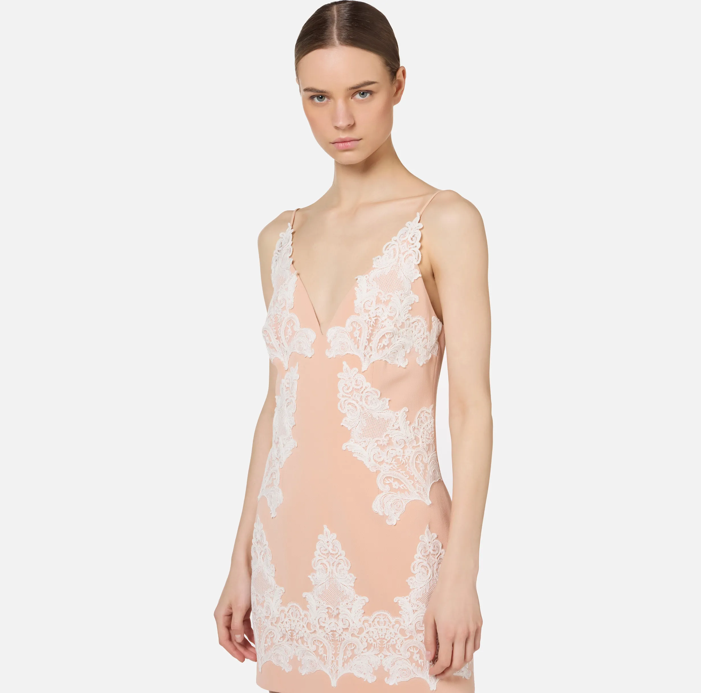 Miniabito in fresco lana con pizzo